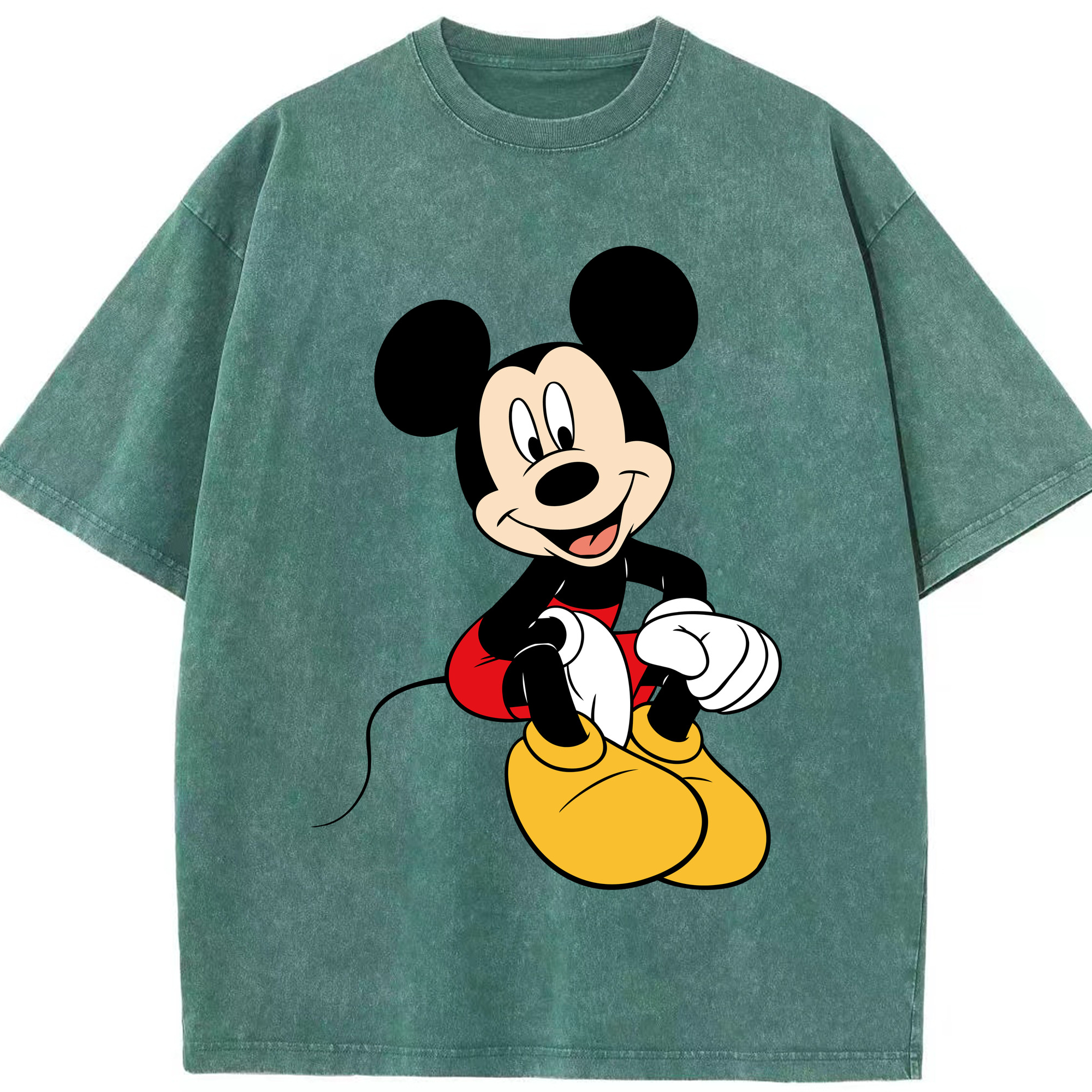 （画像用） ミッキーマウス Mickey Mouse 綿100% ヴィンテージ風 半袖Tシャツ（フロントプリント）